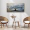 Wood Framed Wall Art for Living Room, Office, Bedroom - Large Abstract Blue Grey Tree Painting Canvas - Farmhouse Home Decor 20"X40"